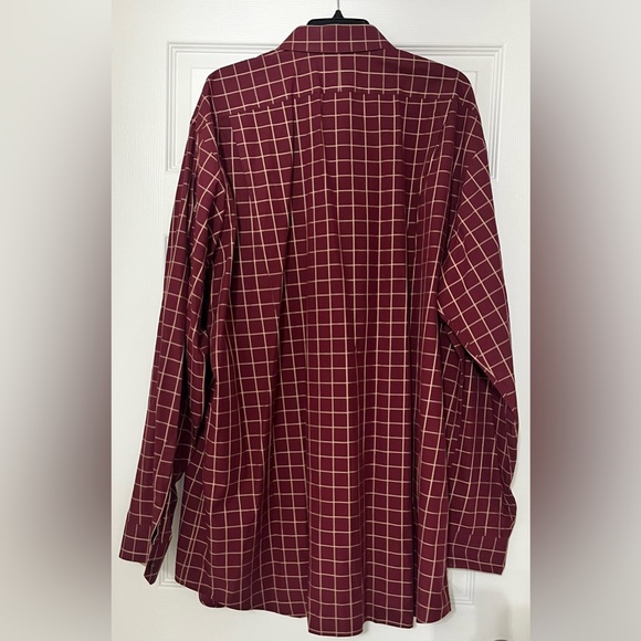 Paul Fredrick 18 1/2 37 XXL Button Down Men's Red Checkered Two Ply Cotton Shirt - Picture 2 of 3